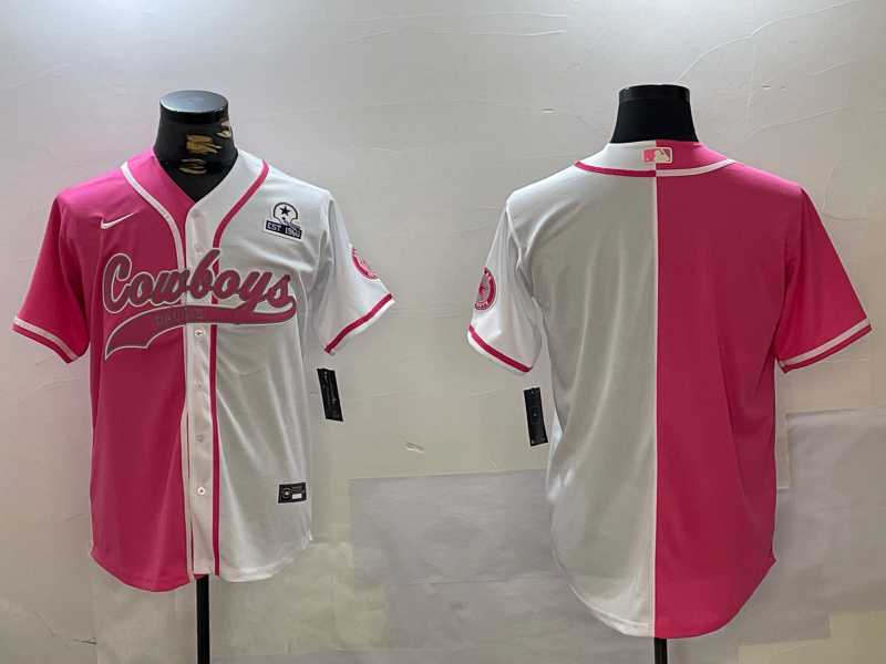 Men%27s Dallas Cowboys big logo Red White With Patch Cool Base Stitched Baseball Jersey->dallas cowboys->NFL Jersey